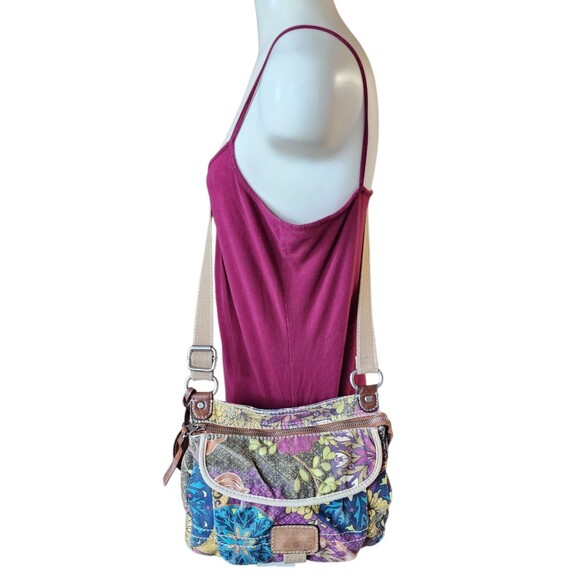 Fossil Long Live Vintage Patchwork Floral Crossbody Bag Purse Y2k Adjustable - Picture 2 of 16